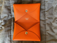Load image into Gallery viewer, Hermes Calvi in Epsom Leather in Orange