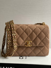 Load image into Gallery viewer, Chanel 22K Dark Beige Caviar Mini Seasonal Flap Bag GHW