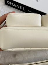 Load image into Gallery viewer, Chanel 22C White Calfskin GHW Small Camera Case Bag with Adjustable Strap