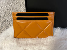 Load image into Gallery viewer, Chanel 19 Flat card holder in 21A Pumpkin spice Lambskin mixed hardware
