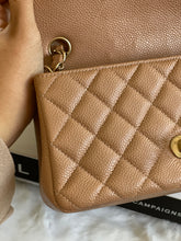 Load image into Gallery viewer, Chanel series 25 18S Collection Pearly Dark Beige Caviar Champagne Gold Hardware Mini Rectangular Flap Bag