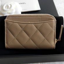 Load image into Gallery viewer, Chanel 22A Dark Beige Caviar LGHW Zipped Coin Purse
