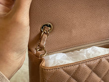 Load image into Gallery viewer, Chanel series 25 18S Collection Pearly Dark Beige Caviar Champagne Gold Hardware Mini Rectangular Flap Bag