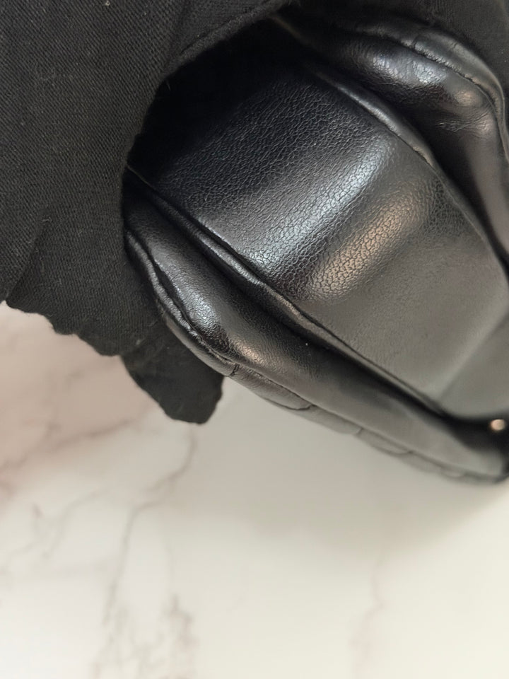 CHANEL series 24 Black Lambskin Silver HW Trendy CC Top Handle Flap Bag with Top Handle and detachable chain