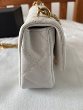 Load image into Gallery viewer, CHANEL 23P 2023 White Caviar Sweetheart Adjustable Chain Small Flap Bag Aged GHW
