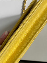 Load image into Gallery viewer, Chanel 20S 2020 Summer/Spring Collection Lemon Yellow Caviar LGHW Classic Wallet on chain (WOC)
