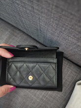 Load image into Gallery viewer, Chanel Black caviar GHW flap card holder
