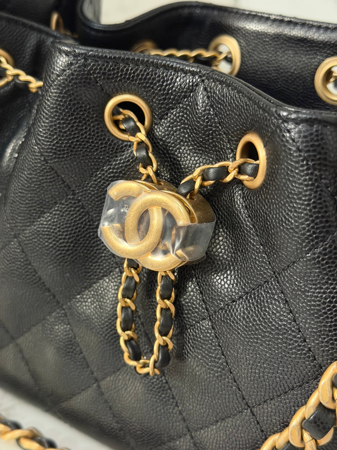 CHANEL 26C Black Caviar aged GHW Mini 25 Hobo Bag