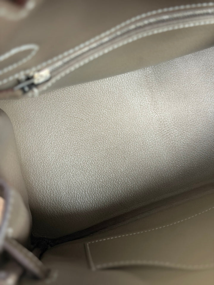 Hermès Etoupe Togo Leather PHW Birkin 30 Stamp A 2017