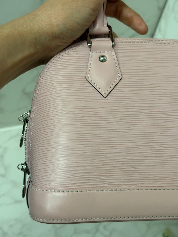 LOUIS VUITTON LV Alma BB in Rose Ballerine Epi Leather with Shiny Silver Hardware 2017