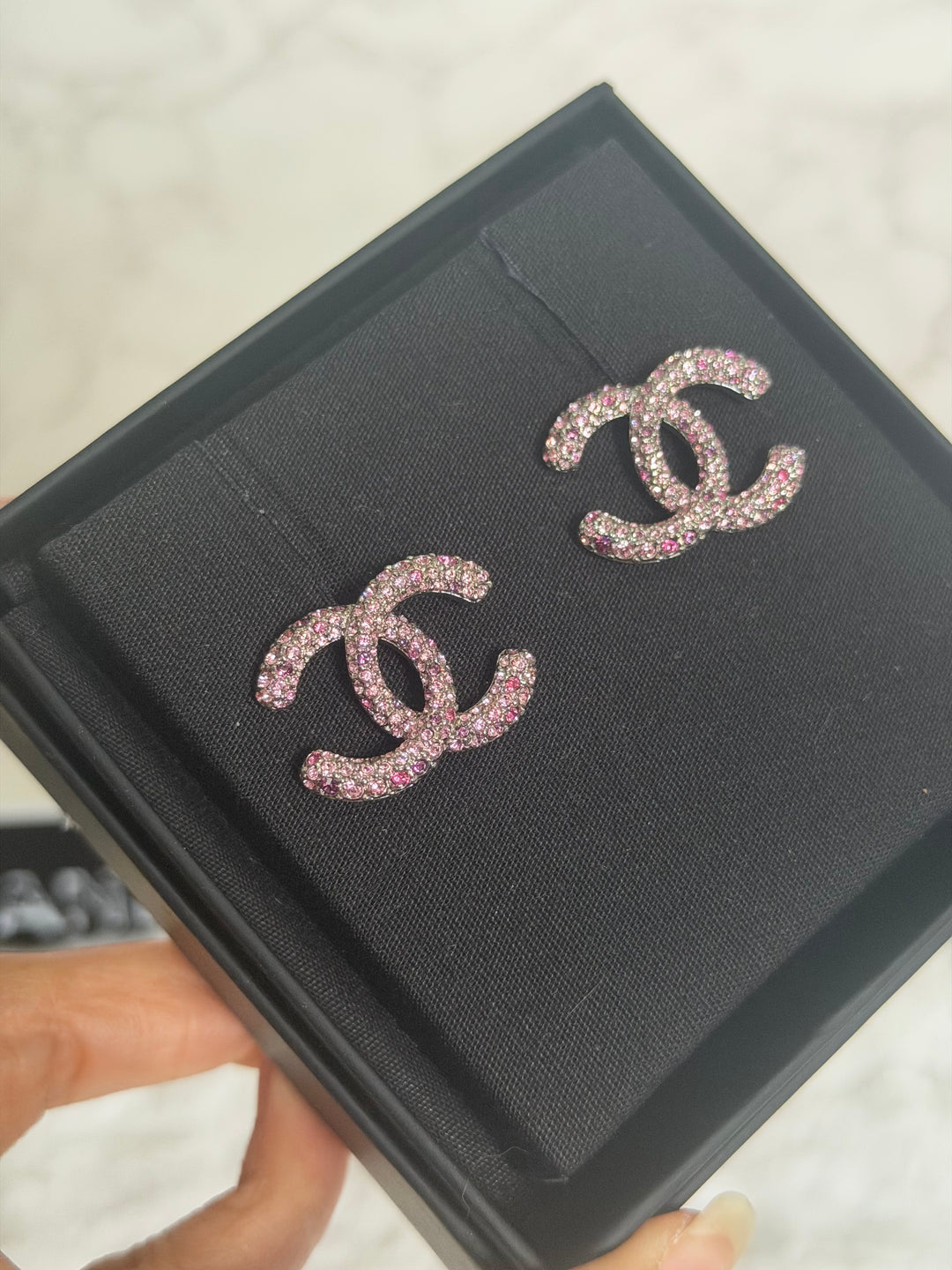 CHANEL 26A 2026 Pink Multi coloured Crystal Earrings 2 cms