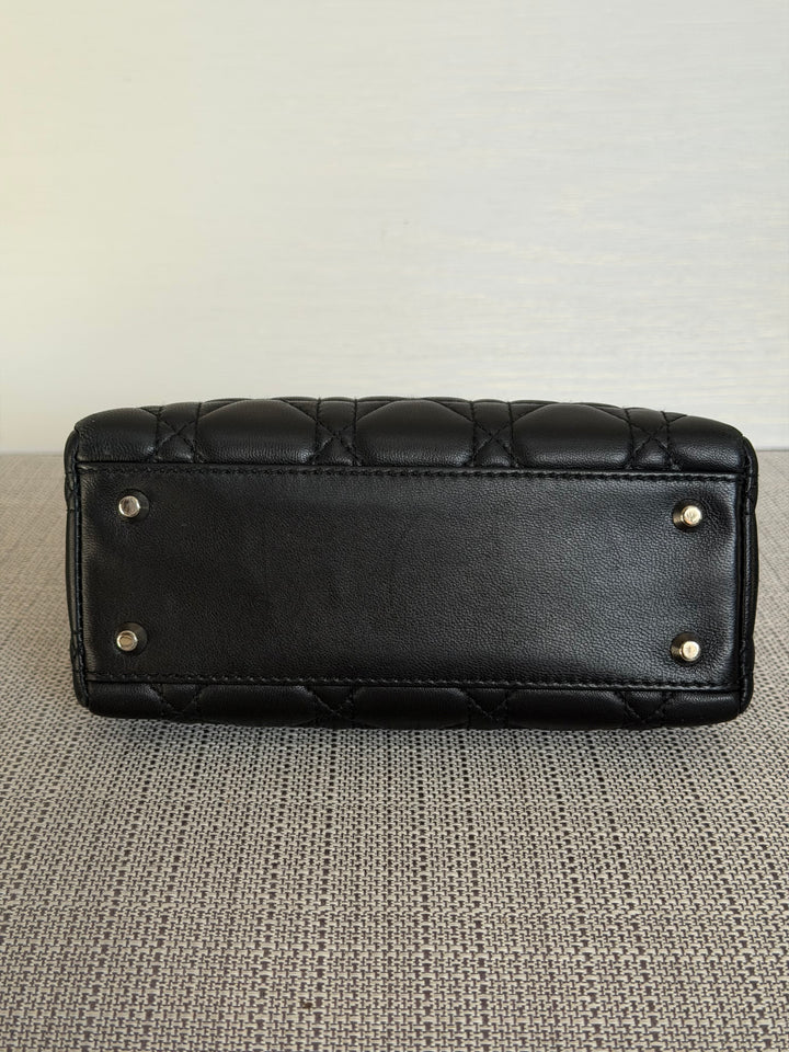 DIOR Lady Dior Mini Vintage Black Lambskin Silver hardware SHW 2006
