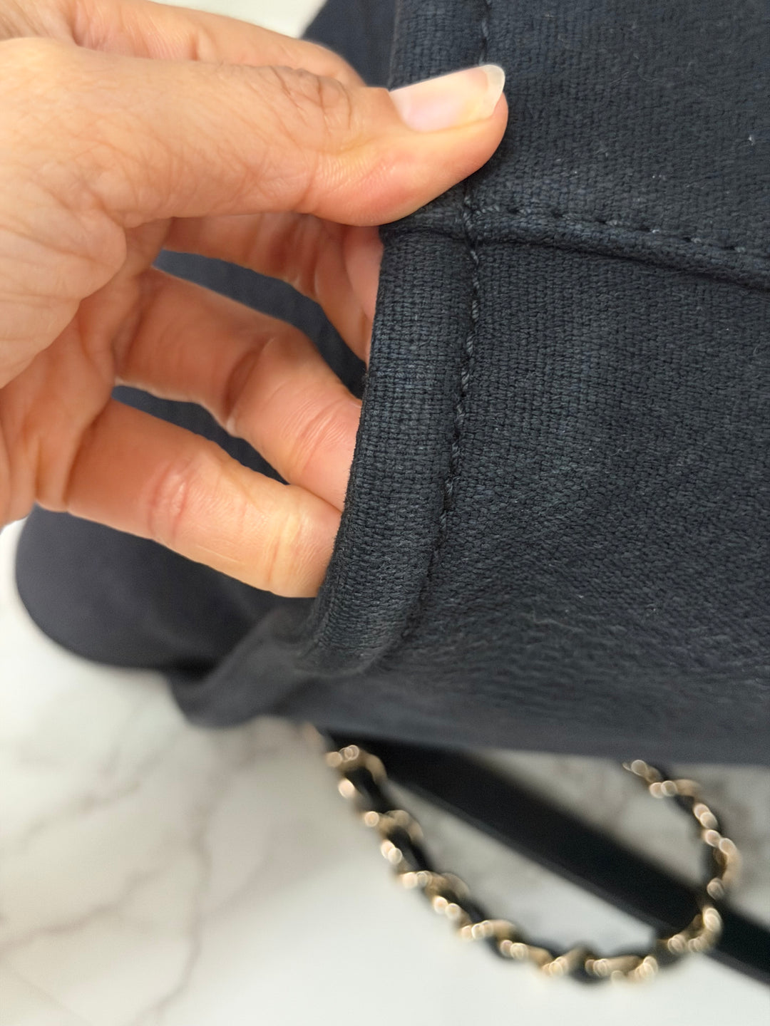 CHANEL 22B 2022 Black Tweed Deauville Tote size Small with Top Handle LGHW and Detachable Pouch