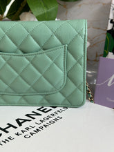 Load image into Gallery viewer, Chanel 23P Tiffany Green Caviar LGHW Classic Wallet on Chain (WOC)
