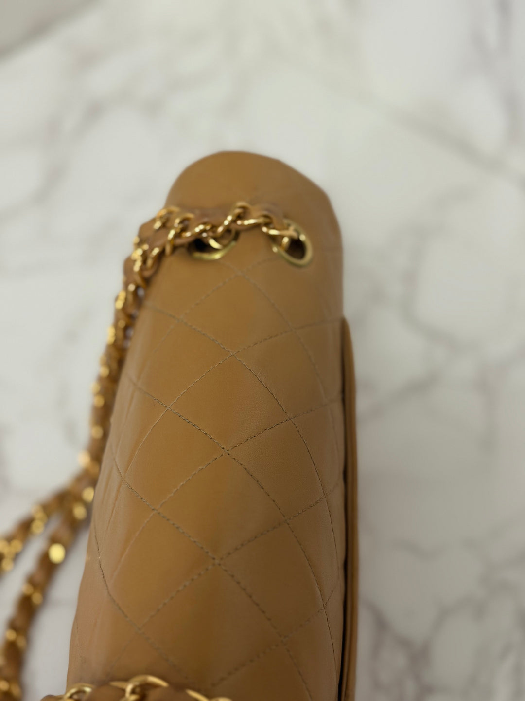 CHANEL series 4 Vintage 24K GHW Dark Beige Lambskin Timeless Classic Medium Double Flap Bag