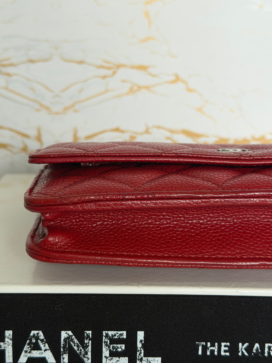 CHANEL series 19 Red Caviar Classic Wallet on chain (WOC) SHW 2014/2015
