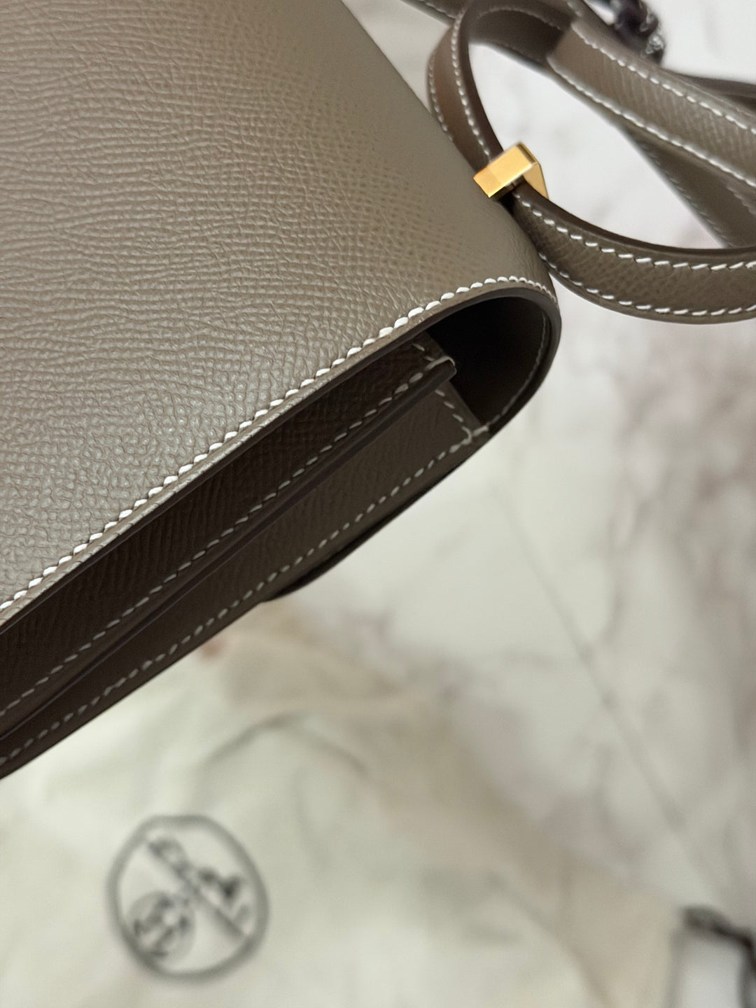 Hermes Constance 18 Etoupe Epsom Leather GHW Flap Bag Stamp D 2019