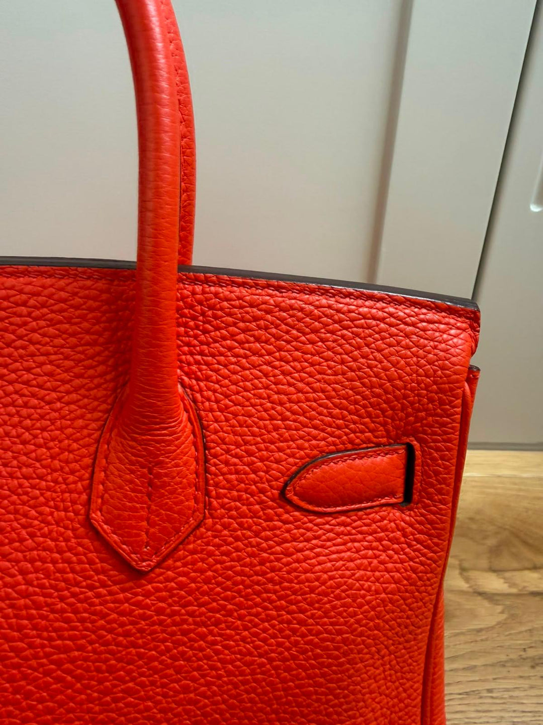 HERMÈS Orange Togo Leather PHW Birkin 30 Stamp X 2016