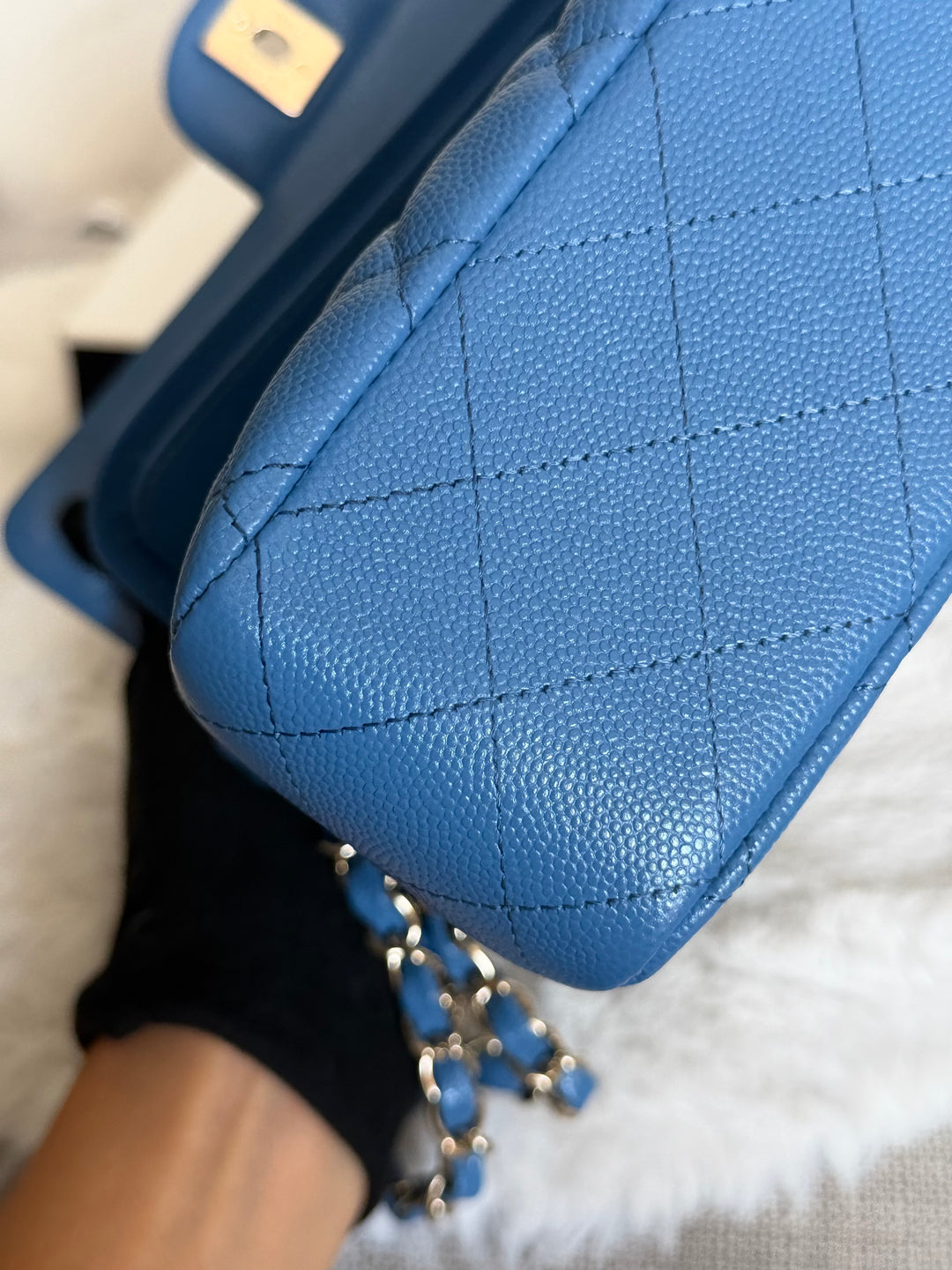 Chanel series 30 2020 Blue Caviar LGHW Medium ML timeless Classic double Flap Bag