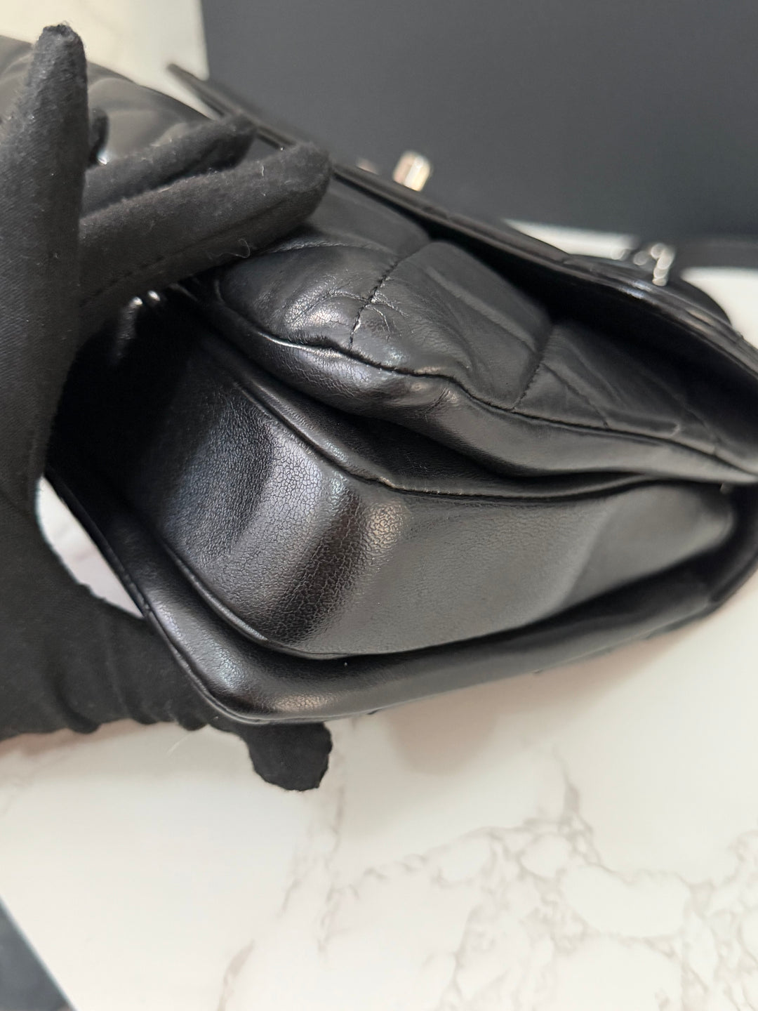 CHANEL series 24 Black Lambskin Silver HW Trendy CC Top Handle Flap Bag with Top Handle and detachable chain