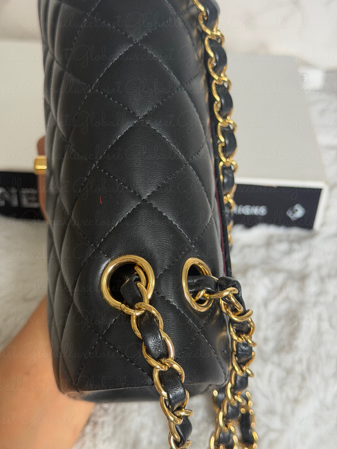 CHANEL Black Lambskin GHW SMALL Timeless Classic Double Flap Bag 2022 Microchipped