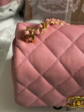 Load image into Gallery viewer, Chanel 22K 2022 Fall/Winter Collection Pink Caviar Coco First Mini Flap Bag with Aged GHW (AS3580)
