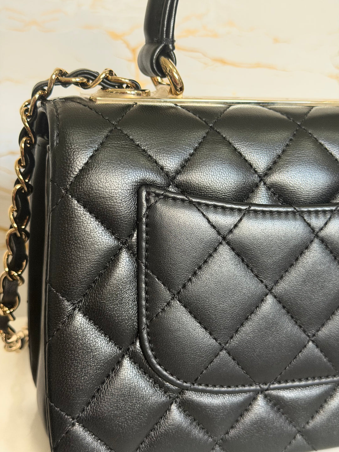 CHANEL Black Lambskin LGHW Trendy CC Flap Bag size MINI 8 inches with detachable Strap 2023/2024