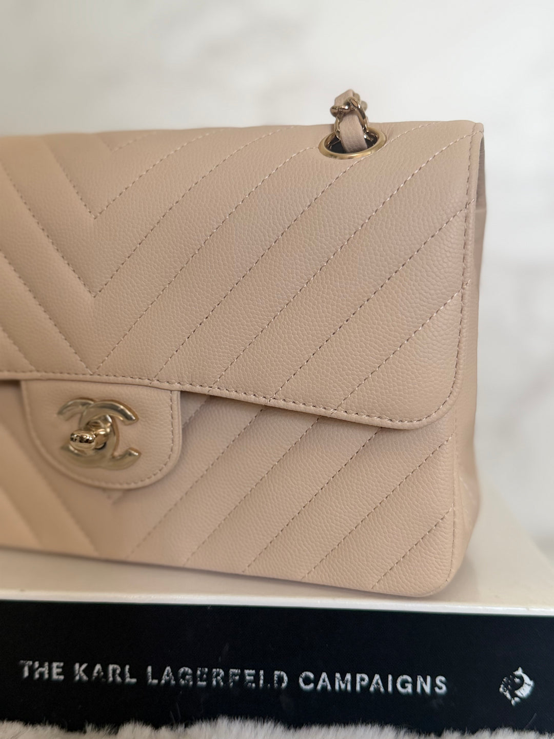CHANEL series 31 Beige Caviar LGHW Chevron Small timeless Classic double flap Bag 2020/2021