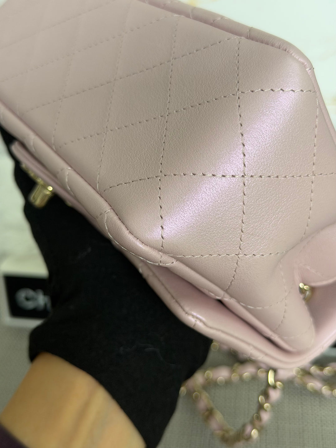 CHANEL 21S Light Pink Calf Skin LGHW Mini rectangular flap bag series 31 2021 *super rare*
