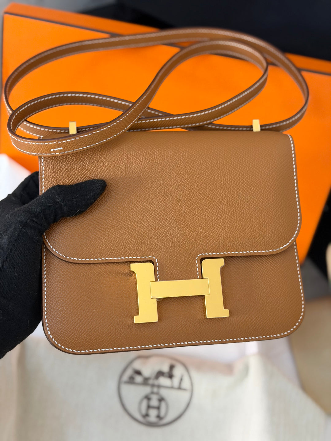 HERMÈS Constance 18 Gold Epsom Leather GHW Stamp B - 2023
