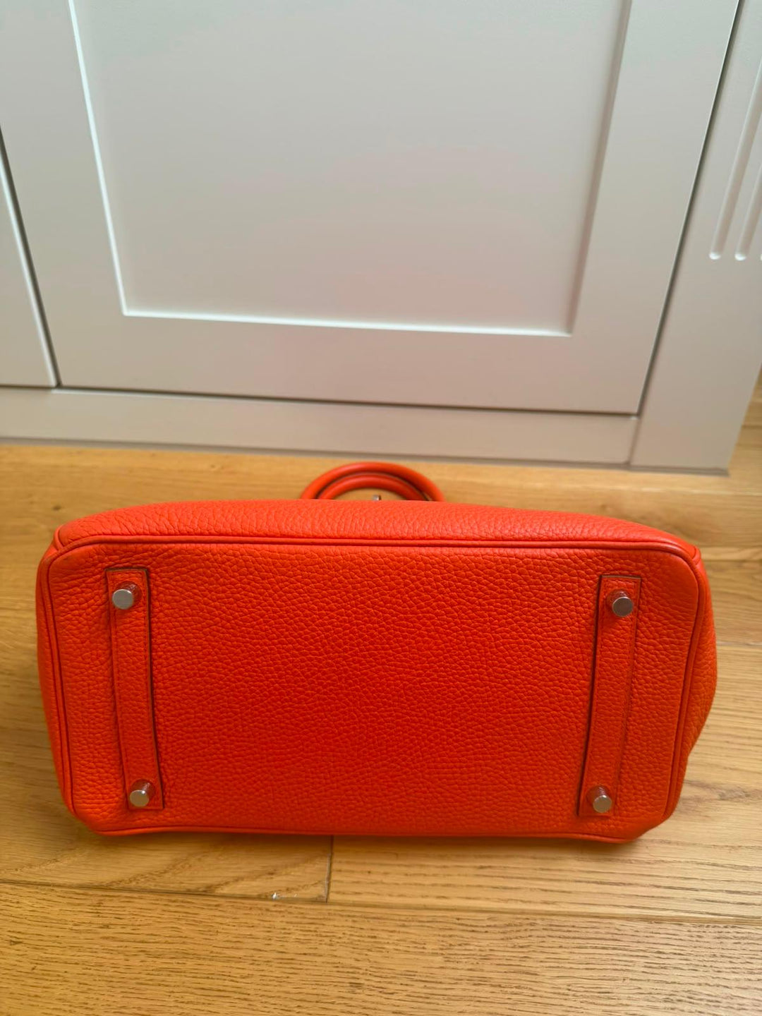 HERMÈS Orange Togo Leather PHW Birkin 30 Stamp X 2016