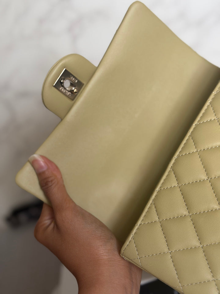 CHANEL 23A Pistachio Green Lambskin LGHW Mini Rectangular Flap Bag with Top Handle 2023