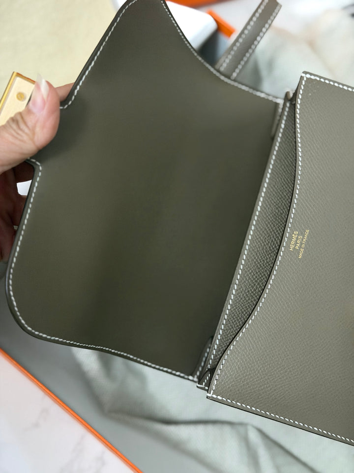 Hermes Constance 18 Etoupe Epsom Leather GHW Flap Bag Stamp D 2019