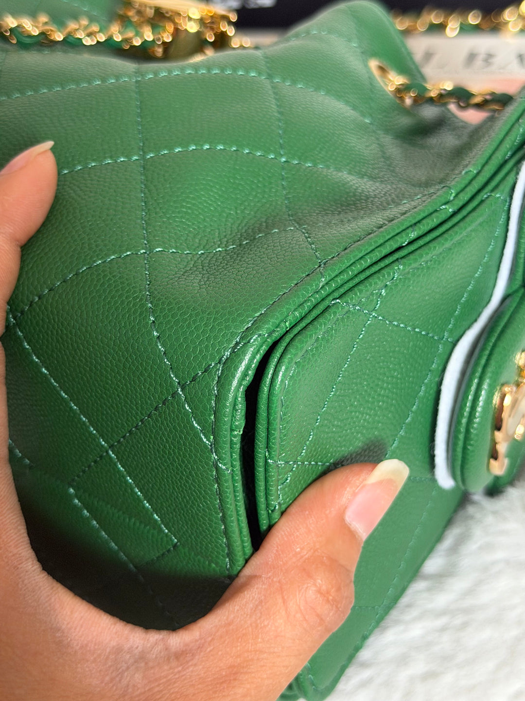 CHANEL Métiers d’art 2026 26A Green Caviar Shiny GHW MINI 25 Hobo Bag