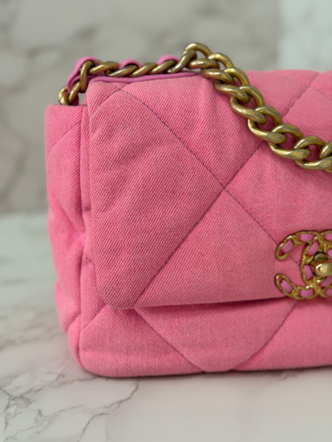 CHANEL 21S 2021 series 31 Pink Denim 19 size Small Flap Bag