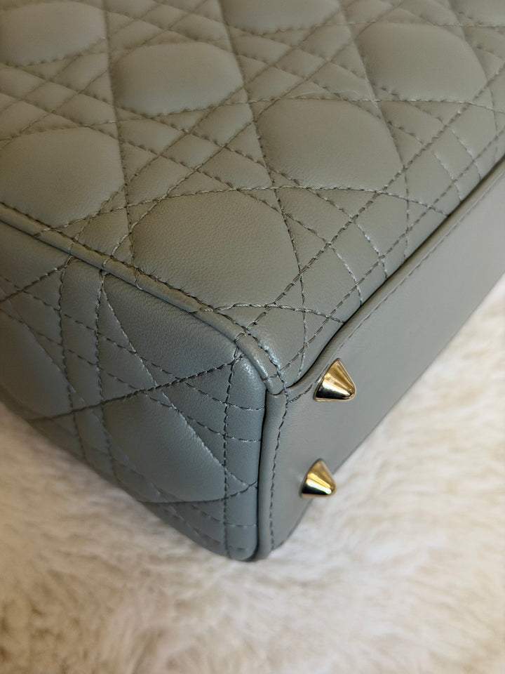 DIOR Lady Dior Grey Lambskin ABCDior size Small 2022 LGHW