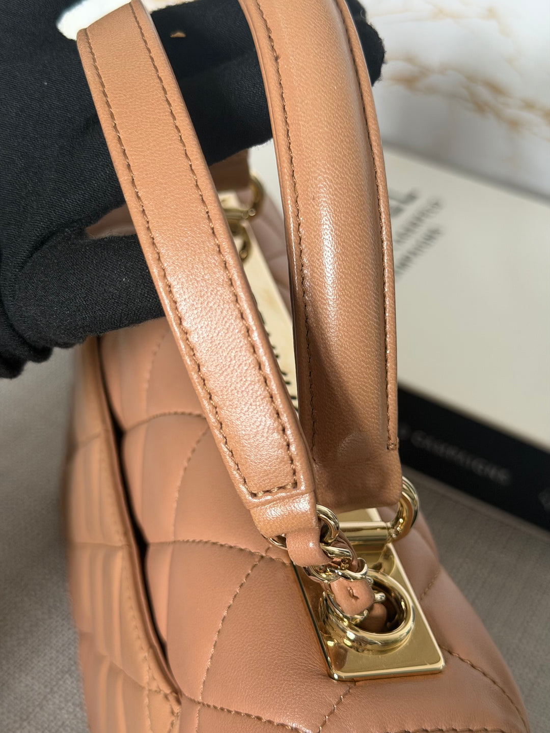 CHANEL series 23 Caramel Dark Beige Lambskin Trendy CC Flap Bag size SMALL with LGHW and detachable strap
