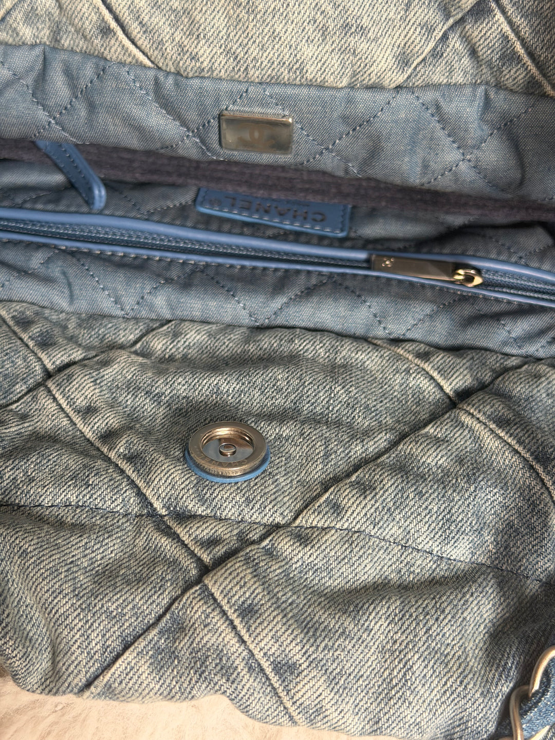 CHANEL Denim 22 Hobo Bag size Medium SHW with detachable pouch 2022