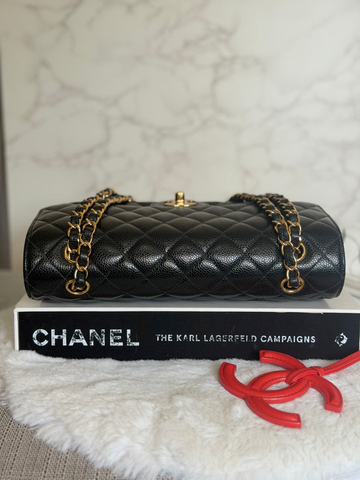 CHANEL series 29 Black Caviar GHW Medium ML Timeless Classic Double Flap Bag 2020