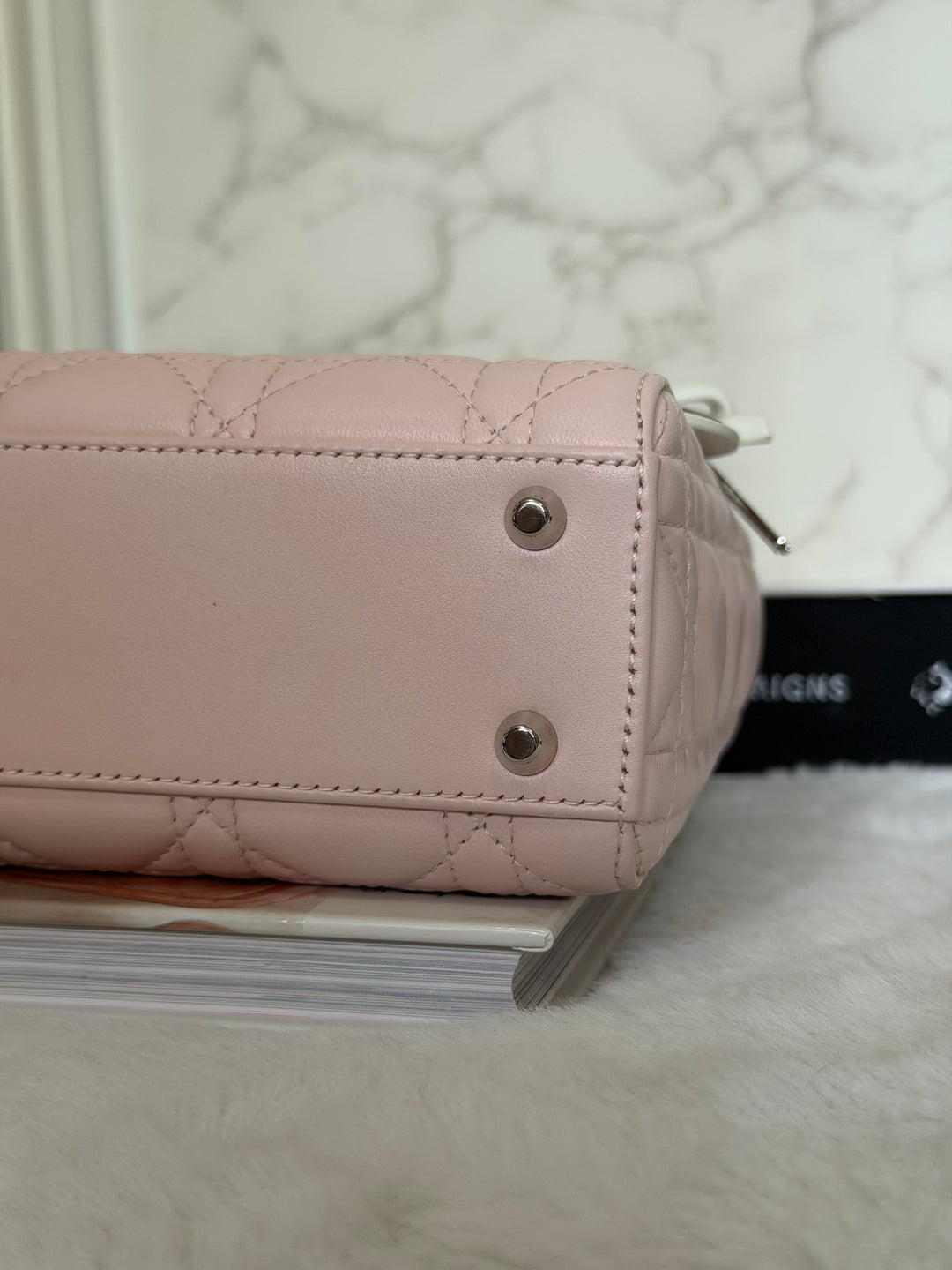 DIOR Mini Lady Dior Two Tone Latte and Rose Tendre SHW 2025