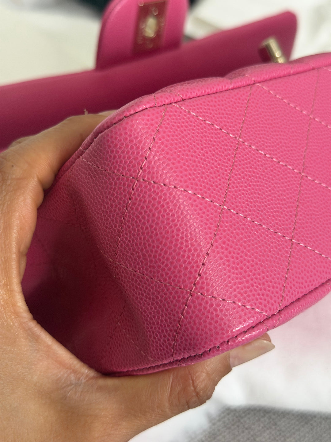 CHANEL series 27 19C Barbie Pink Caviar LGHW 11.12 Medium M/L Timeless Classic Double Flap Bag