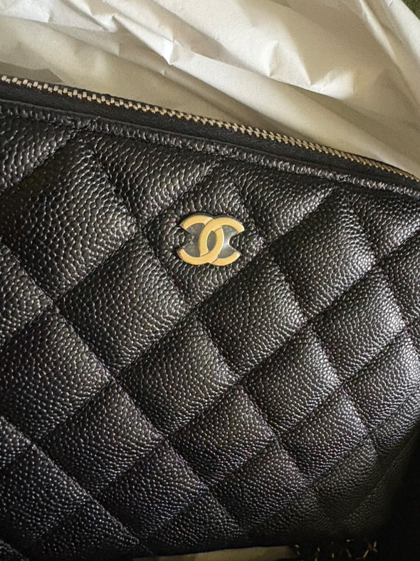 CHANEL Black Caviar LGHW New Style Clutch with chain 2025