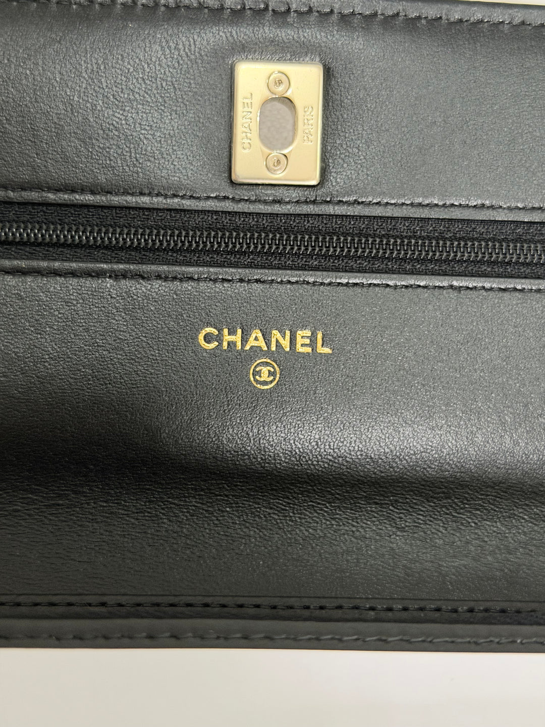 CHANEL 2025 Black Velvet Crystal Pearl Crush Adjustable Strap Wallet on Chain (WOC)