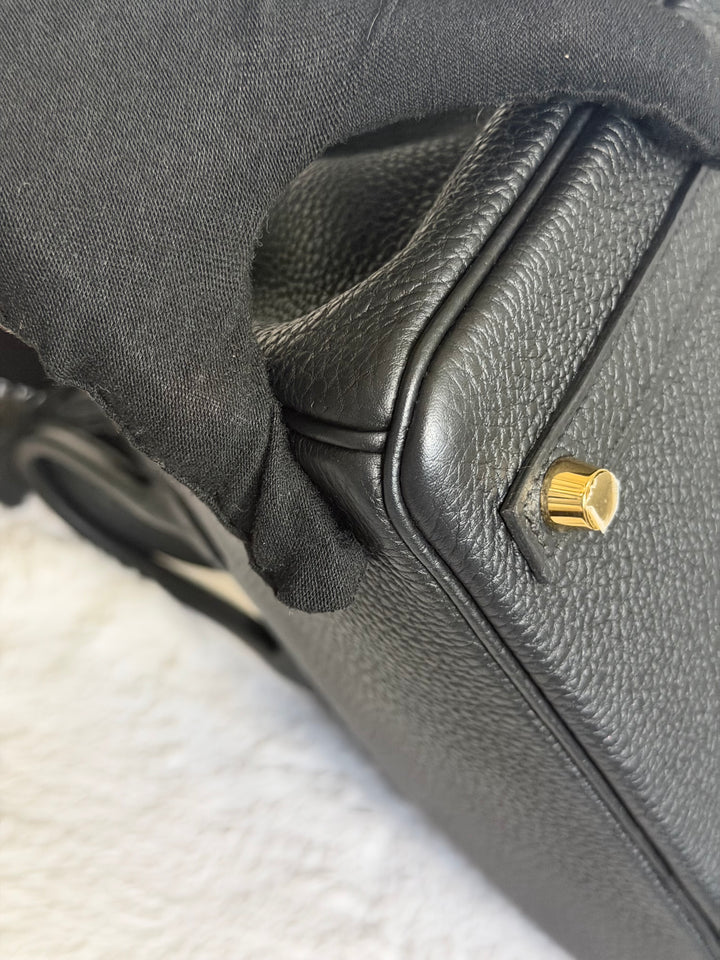 WA/Email to purchase only- HERMÈS Noir Black 89 Togo Leather GHW Birkin 25 Stamp U 2022 Kept unused