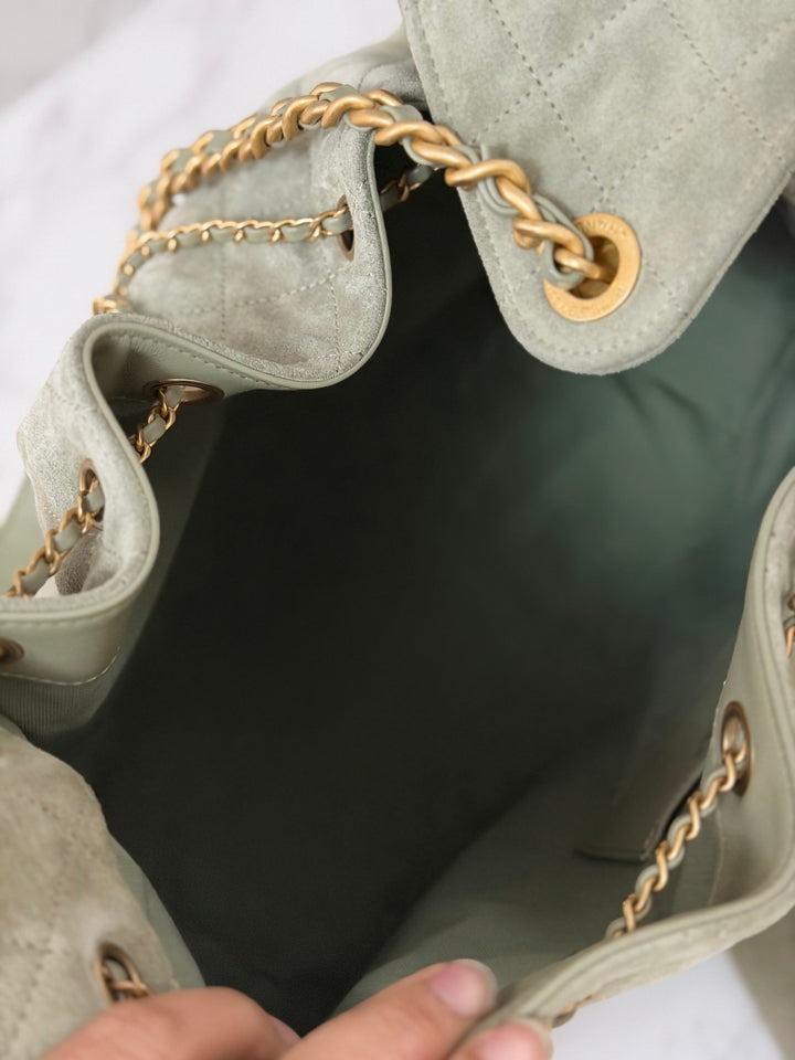 CHANEL 25C 2025 Khaki Suede Aged GHW 25 Hobo Bag size Medium