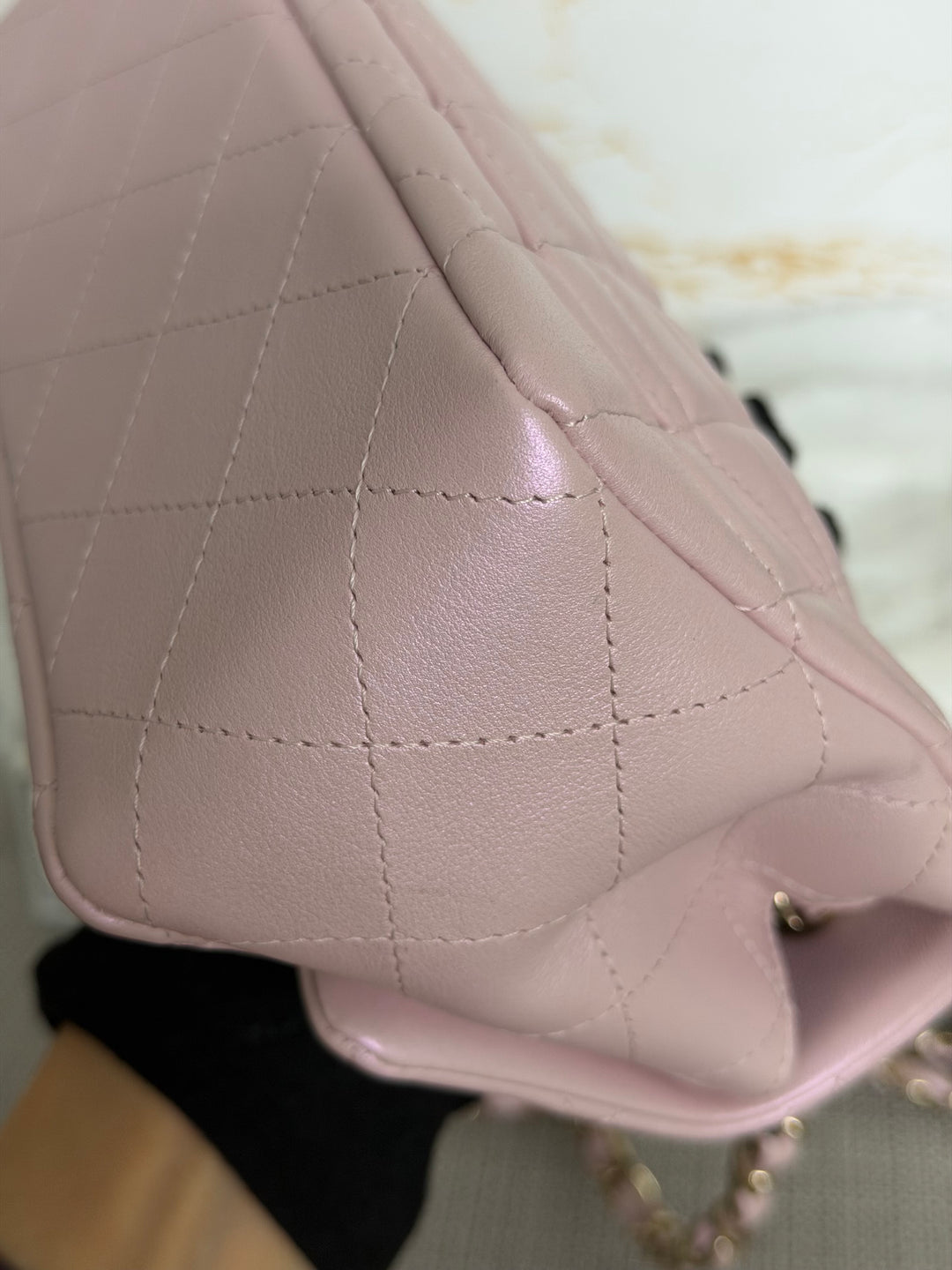 CHANEL 21S Light Pink Calf Skin LGHW Mini rectangular flap bag series 31 2021 *super rare*