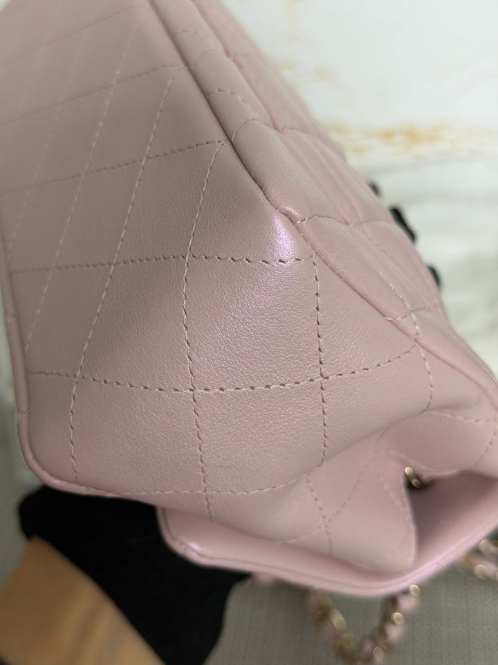 CHANEL 21S Light Pink Calf Skin LGHW Mini rectangular flap bag series 31 2021 *super rare*