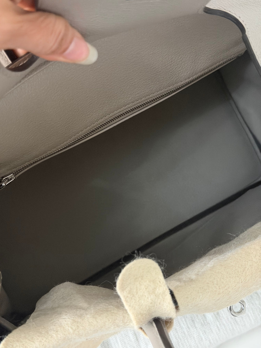 HERMES Gris Asphalt Leather Birkin 30 Bag Palladium Hardware Stamp D 2019