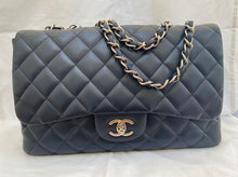 Load image into Gallery viewer, CHANEL Series 13 Navy Lambskin SHW Single Flap Jumbo Classic Bag

