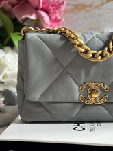 Load image into Gallery viewer, Chanel 19 size Small series 29 2020 Cruise Collection 20C Grey Lambskin Mixed HW Flap Bag
